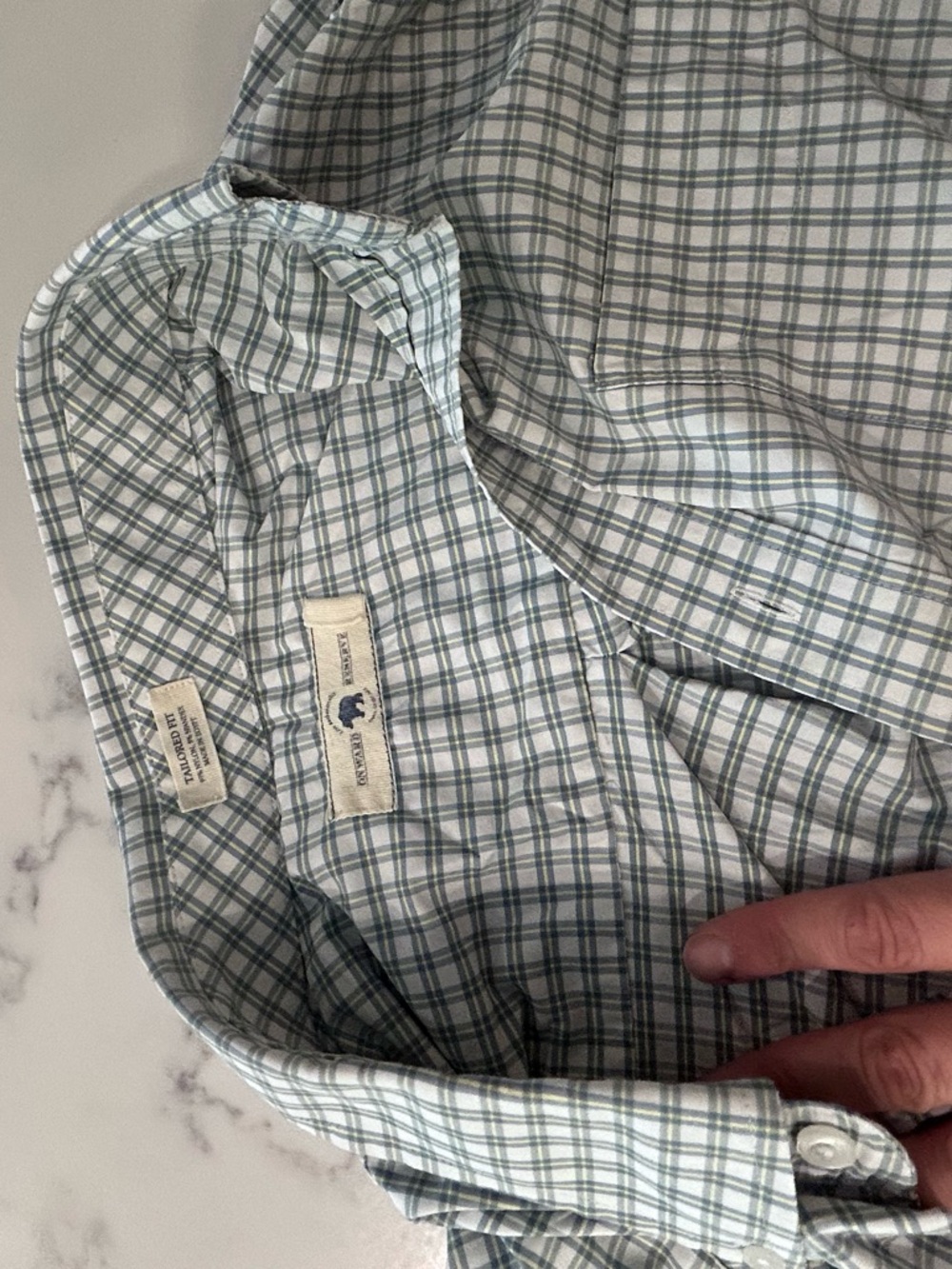 Men's Casual Button-Down Plaid Shirt in Light Green